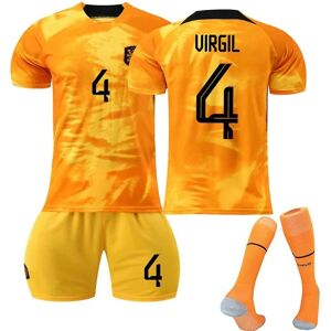 22-23 Holland Home Set #10 #4 #21 T-shirt fodbolduniform - Perfet No.4 Virgil van Dijk L