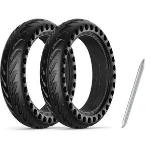 WEEN Dæk-2 & 1 Dækværktøj Punkteringsfrit til Xiaomi M365 Black SVART - 2-PACK DÄCK + 1st Verktyg
