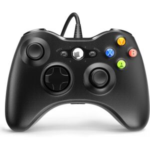 Microsoft Kablet controller til Xbox 360, spilcontroller til 360 med Dual-Vibration Turbo kompatibel med Xbox 360/360 Slim og PC Windows 7,8,10