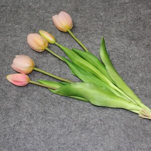 HEET Luksus Silikone Ægte Touch Tulipaner Buket Dekorativ Light pink