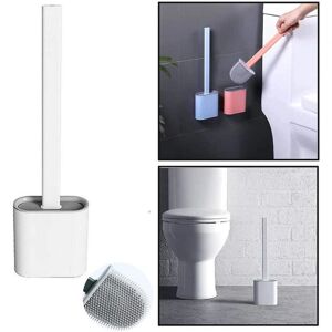 Toiletbørste, silikone toiletbørste med hurtigtørrende holder, væg