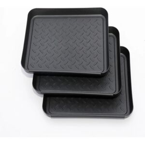 Unbranded Plastic Shoe Tray Mud Boot Tray 3pcs all purpose tray Plastic Tray Multi-Purpose Tray (Set of 3)