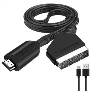 Jettbuying Ny stil HDMI til SCART kabel 1 meter langt direkte forbindelse co black 1m