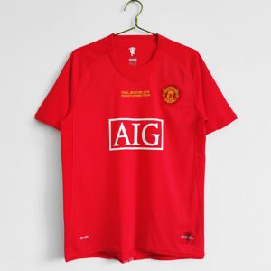 YJSS-2007-08 Manchester United hjemmebanetrøje retro Champions League-version voksen sportstøj fodboldkamp T-shirt S