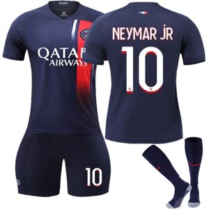 Paris fodboldtrøjesæt Børn Ungdom Voksen Mbappe/Messi/Neymar T-shirttrøje No. 10 24(130-140cm)