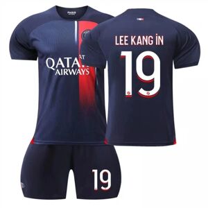 Paris fodboldtrøjesæt Børn Ungdom Voksen Mbappe/Messi/Neymar T-shirttrøje No. 19 S(160-170cm)