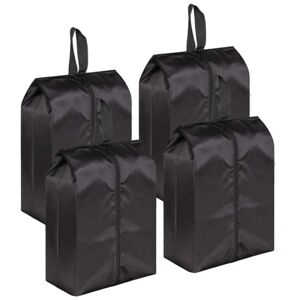 Bærbare rejseskotasker med lynlåslukning 17*9 tommer (pakke 4, sort)