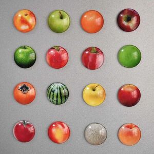 Awendela Køleskabsmagnet - Frugt og bær - Glas - 5-pak Multicolor