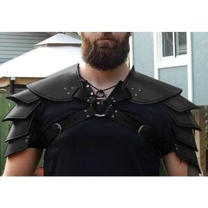 Betterlifefg-Medieval Viking Läder Dubbel Skulder Armor Steampunk Vintage Läder Sele Retro Spartacus Warrior Gladiator Läder Armor