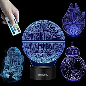 3D Star Wars lampe - Star Wars præsentation - 4 mønstre&1 bas&1 Rem
