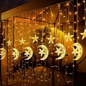 Eid Ramadan LED Gardinlys Fairy Lights EU-stik warm white