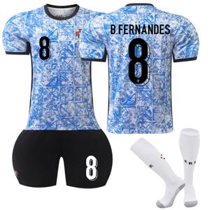 UEFA Euro 2024 Portugal Udebane børn fodbolddragt nr. 8 B. Fernandes Adult M