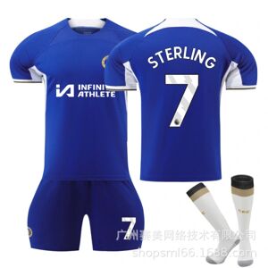 2023-2024 Chelsea Home fodboldtrøje til børn nr. 7 Sterling 18