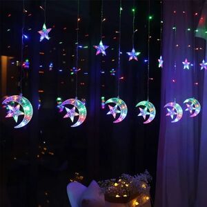Eid Ramadan LED Gardinlys Fairy Lights EU-stik multicolor