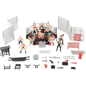 32 stk Mini wrestling legesæt med mini actionfigurer og tilbehør Børnelegetøj med realistisk wrestler gave til fans