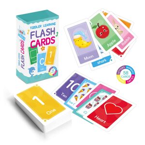 Småbørns lærende flashkortsæt Bogstav Farve Form Antal Lærelegetøj til 2-4 år gamle børn