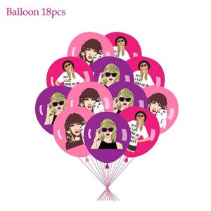 Swift Fødselsdagsfest Decor Supplies Banner Balloner Kage Topper Sæt Cartoon Taylor Party Favor