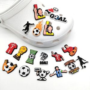 18 stk Fodbold Fodbold Tema Sko Charms Til Croc Clog Sko Dekoration Sandaler Tilbehør Voksne Børn Festgaver