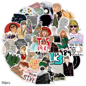 50 stk Taylor Swift Stickers Decal Holdbar Trendy Vinyl Laptop Decal Fans Stickers Pakke til vandflasker, computer gaver