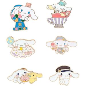 6 stk Cinnamoroll Broche Pins Badge Til Rygsække Tøj Jakker Hatte Kawaii Tegneserie Hunde Dekorationsgaver 6Pcs