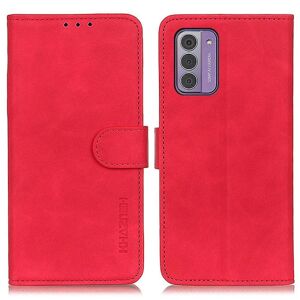 Til Nokia G42 Stødsikker telefoncover Retro Texture Pungholder Læder Telefoncover-Rød