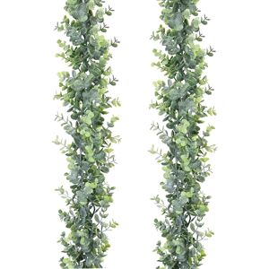 Kunstig eukalyptus planteguirlande, 2 pakke kunstige eukalyptusblade hængende vinstokke til bryllupsbaggrund Buevægdeko