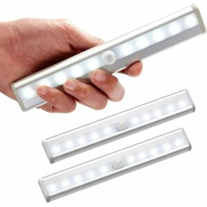 10LED-batteri Cool White Widescreen Slank 19cmUSB Natlys Batteri Garderobelys 10LED Batteri Cool White,