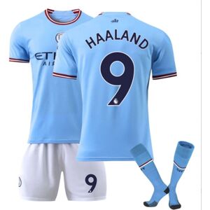 TFXHUA Manchester City-trøje 22-23 Børnefodboldtrøje HAALAND 9 Manchester City-HAALAND kids 18(100-110cm)