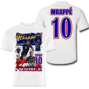 Highstreet Mbappe Hvid sportstrøje t-shirt Frankrig Tryk foran og bagpå 152cl 11-12år