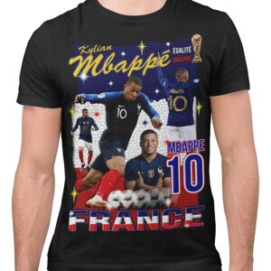 Highstreet Mbappe Sort 10 t-shirt Frankrig stil WC 128cl 7-8år