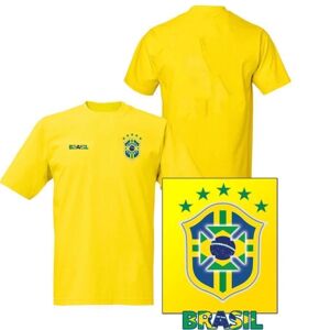Highstreet Brasilien-stil fodboldtrøje i polyester VM 2022 Yellow L