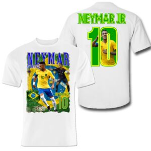 Highstreet T-shirt Neymar Brasil & Paris med print foran og bagpå 160cl