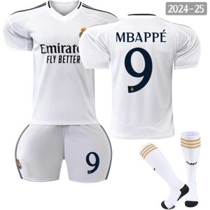 2024-2025 Real Madrid Hjemmefodboldtrøje til børn nr. 9 Mbappé Adult XS