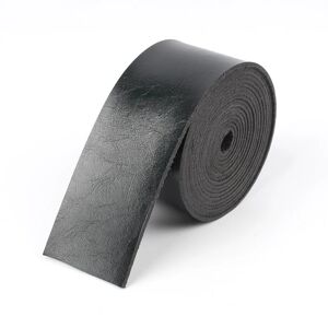 Læderrem Blank Overflade Læder Strip SORT 2,5CM black 2.5cm