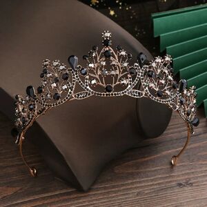 Princess Crystal Tiaras Rhinestone Hårbøjle SORT black