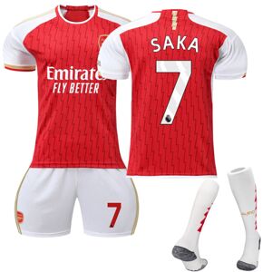 23-24 Arsenal Home Kids Fodboldsæt med sokker nr. 7 Saka Adult S