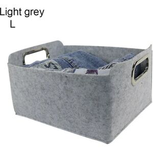 Filt Opbevaringskurv Tøj Organizer Diverse Beholder LYS Light grey L