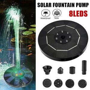 Solar Fountain Vandpumpe Med LED Lys Til Fuglebad Solar Powered Color 1