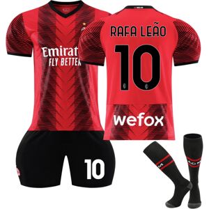 23-24 AC Milan Home fodboldtrøje til børn nr. 10 R. Leão 18