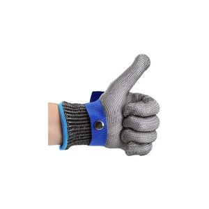 YIXI Skærebestandige handsker i rustfrit stål Sikkerhedsarbejdshandske niveau 5 beskyttelse (L)