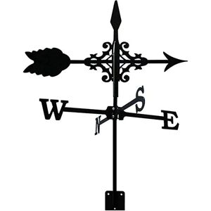 Metal vejrhane med pilepynt, have H-stake vejrhane vindfane Professionelt måleværktøj Vindretningsindikator, 35 * 50 cm