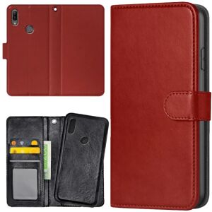 Huawei Y6 (2019) - Mobilcover/Etui Cover Mørkrød Dark red