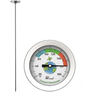 Komposttermometer - Skivetermometer i rustfrit stål til kompostering i hjemmet og haven - 54 mm diameter C & F skive, 500 mm temperatursonde Cisea Compost