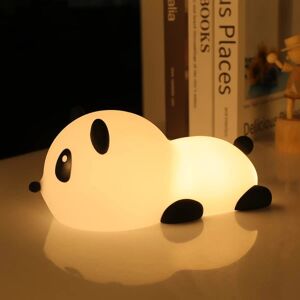 Genopladeligt Led Natlys Til Børn, 7 Farver Kawaii Panda/fugl Silikone Touch Baby Natlys, Timer Funktion Sengelampe Panda