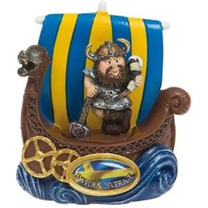 Sverige Souvenir Sweden Souvenir vikingeskib med viking med horn