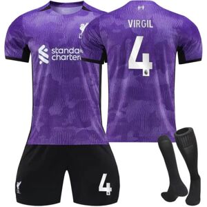 23-24 Liverpools anden gæstebørnenes elev træningsdragt trøje sportshold uniform NO.4 VIRGIL 28