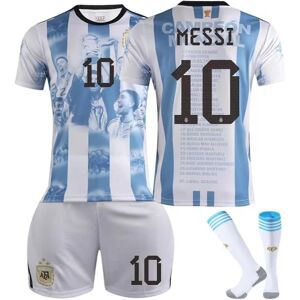 MIA MI Messi Camiseta No10 fodboldtrøje drenge T-shirt sæt til voksne sportstøj pige sportsdragt Beskyttende beklædning Cosplay Kit E2 22