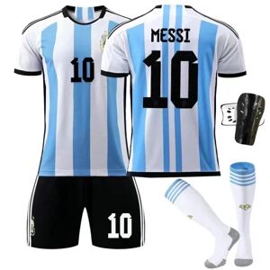 MIA MI Messi Camiseta No10 fodboldtrøje drenge T-shirt sæt til voksne sportstøj pige sportsdragt Beskyttende beklædning Cosplay Kit D1 26