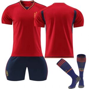 22-23 Spanien hjemme rød nr. 9 Garvey nr. 7 Morata 10 Pedri World Cup fodbolddragt no number XS