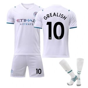 21-22 Manchester City hvid udebane fodboldtrøje nr. 17 De Bruyne trøje børns voksendragt træningsdragt NO.10 GREALISH 20